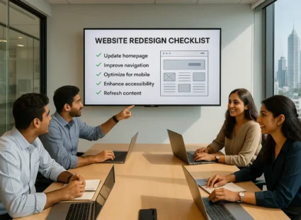 Website redesign checklist presentation for Mumbai business team