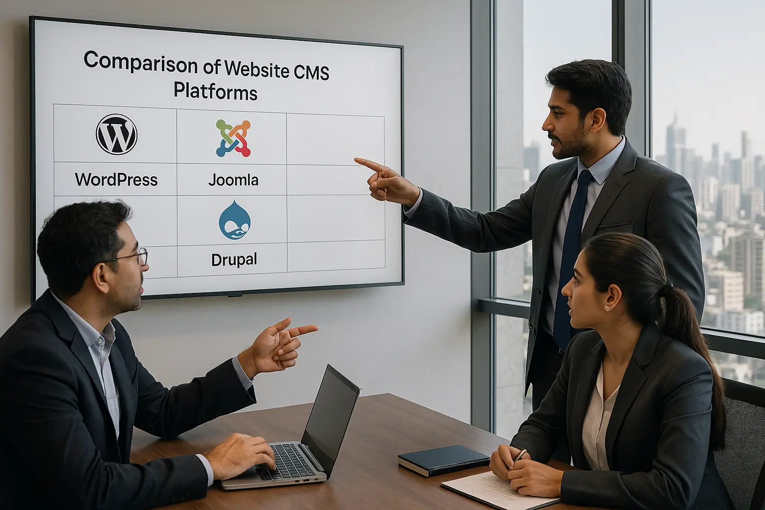 WordPress vs Joomla vs Drupal comparison for enterprise websites